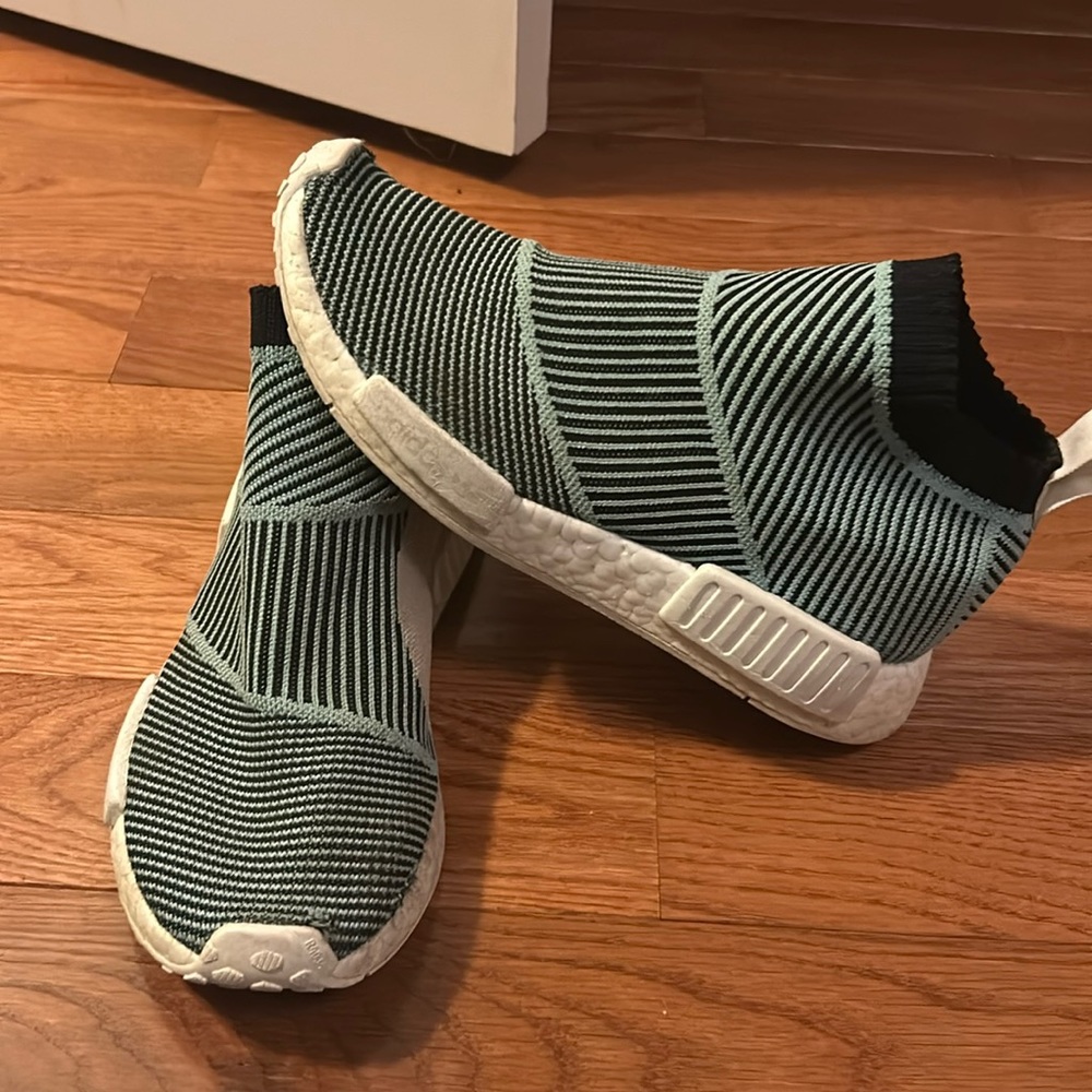 Adidas Parley x NMD Primeknit 'Blue Spirit' Sneakers Laceless